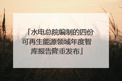 水电总院编制的四份可再生能源领域年度智库报告隆重发布