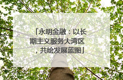 永明金融：以长期主义服务大湾区，共绘发展蓝图