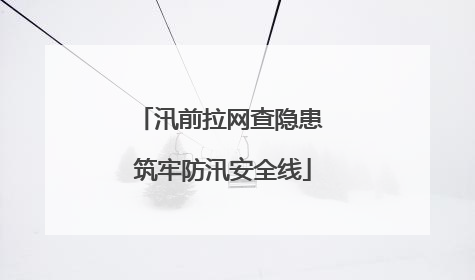 汛前拉网查隐患 筑牢防汛安全线