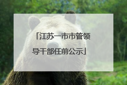 江苏一市市管领导干部任前公示