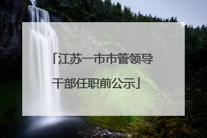 江苏一市市管领导干部任职前公示