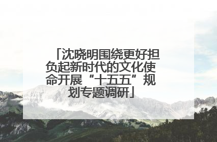 沈晓明围绕更好担负起新时代的文化使命开展“十五五”规划专题调研