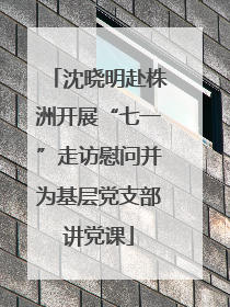 沈晓明赴株洲开展“七一”走访慰问并为基层党支部讲党课