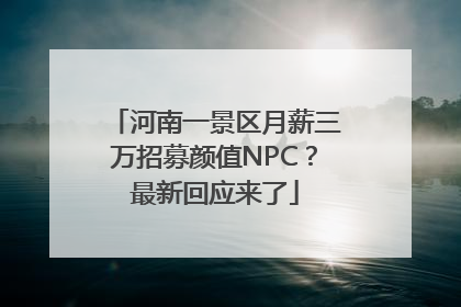 河南一景区月薪三万招募颜值NPC？最新回应来了