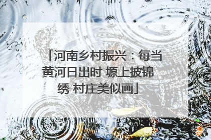 河南乡村振兴：每当黄河日出时 塬上披锦绣 村庄美似画