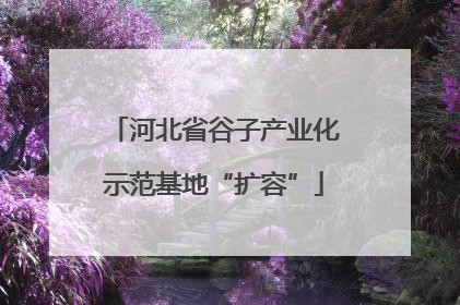 河北省谷子产业化示范基地“扩容”