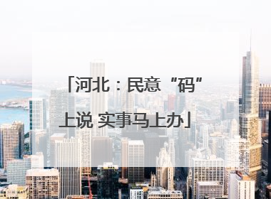 河北：民意“码”上说 实事马上办
