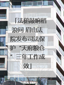 法槌敲响稻浪间 眉山法院发布司法保护“天府粮仓”三年工作成效