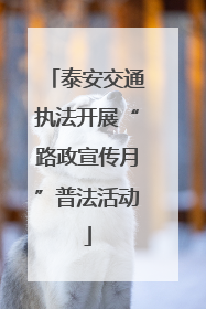 泰安交通执法开展“路政宣传月”普法活动