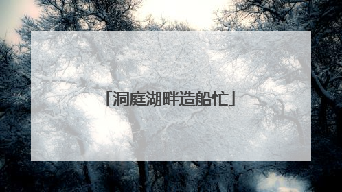 洞庭湖畔造船忙