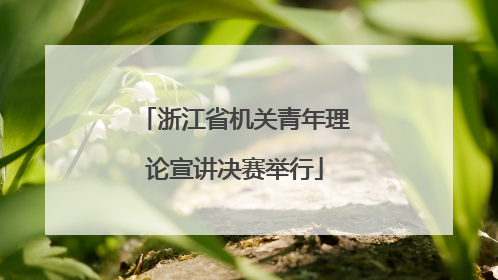 浙江省机关青年理论宣讲决赛举行