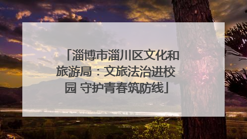 淄博市淄川区文化和旅游局：文旅法治进校园 守护青春筑防线