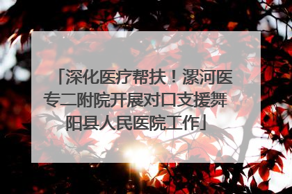 深化医疗帮扶！漯河医专二附院开展对口支援舞阳县人民医院工作