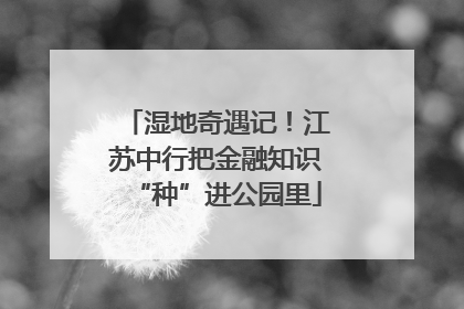 湿地奇遇记！江苏中行把金融知识“种”进公园里