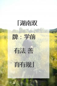 湖南双牌：学前有法 善育有规