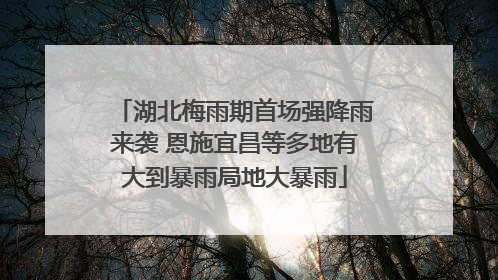 湖北梅雨期首场强降雨来袭 恩施宜昌等多地有大到暴雨局地大暴雨