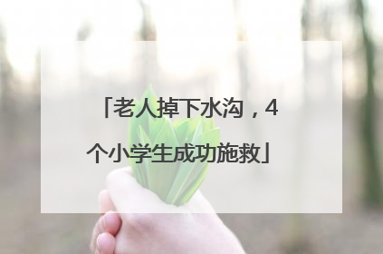 老人掉下水沟,4个小学生成功施救