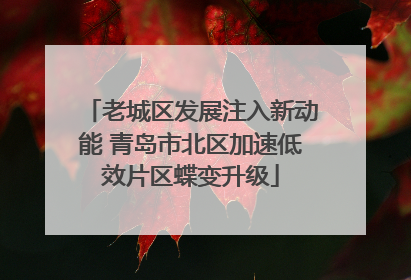 老城区发展注入新动能 青岛市北区加速低效片区蝶变升级