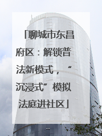 聊城市东昌府区：解锁普法新模式，“沉浸式”模拟法庭进社区