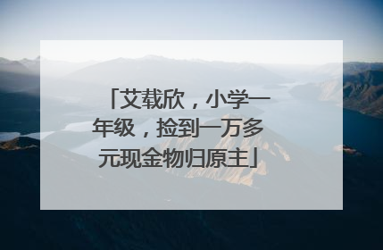 艾载欣，小学一年级，捡到一万多元现金物归原主