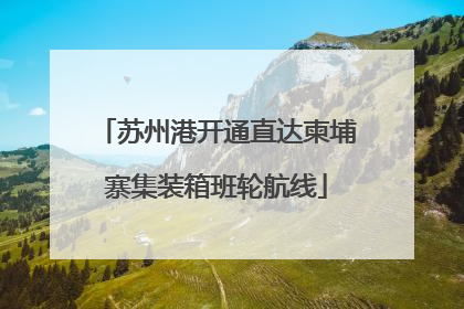 苏州港开通直达柬埔寨集装箱班轮航线
