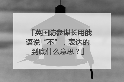 英国防参谋长用俄语说“不”，表达的到底什么意思？