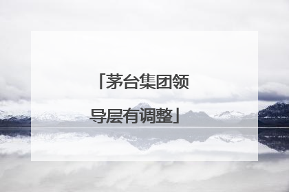 茅台集团领导层有调整