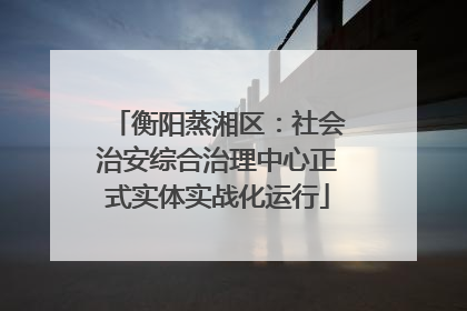 衡阳蒸湘区：社会治安综合治理中心正式实体实战化运行