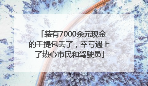装有7000余元现金的手提包丢了，幸亏遇上了热心市民和驾驶员