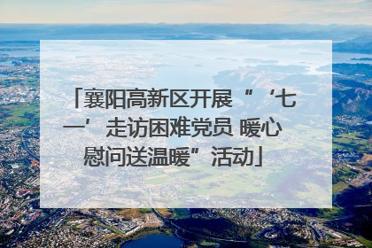襄阳高新区开展“‘七一’走访困难党员 暖心慰问送温暖”活动