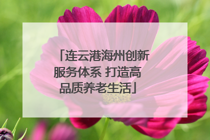 连云港海州创新服务体系 打造高品质养老生活