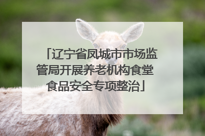 辽宁省凤城市市场监管局开展养老机构食堂食品安全专项整治