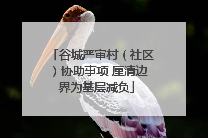 谷城严审村（社区）协助事项 厘清边界为基层减负