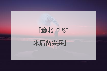 豫北“飞”来后备尖兵