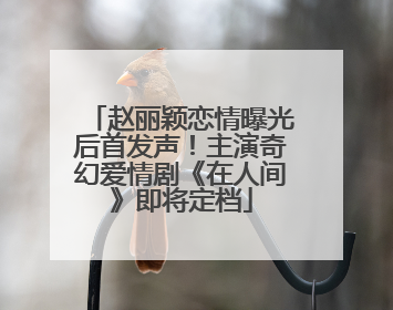 赵丽颖恋情曝光后首发声！主演奇幻爱情剧《在人间》即将定档