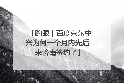 趵眼｜百度京东中兴为何一个月内先后来济南签约？