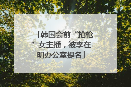韩国会前“抢枪”女主播，被李在明办公室提名