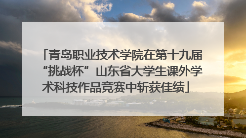 青岛职业技术学院在第十九届“挑战杯”山东省大学生课外学术科技作品竞赛中斩获佳绩