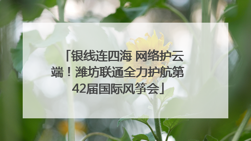 银线连四海 网络护云端！潍坊联通全力护航第42届国际风筝会