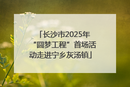 长沙市2025年“圆梦工程”首场活动走进宁乡灰汤镇
