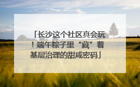 长沙这个社区真会玩！端午粽子里“藏”着基层治理的甜咸密码