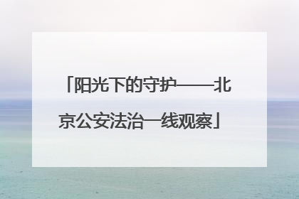阳光下的守护——北京公安法治一线观察