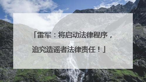 雷军：将启动法律程序，追究造谣者法律责任！