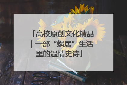 高校原创文化精品｜一部“蜗居”生活里的温情史诗