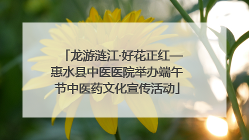 龙游涟江·好花正红—惠水县中医医院举办端午节中医药文化宣传活动