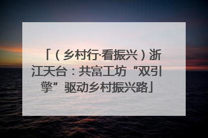 （乡村行·看振兴）浙江天台：共富工坊“双引擎”驱动乡村振兴路
