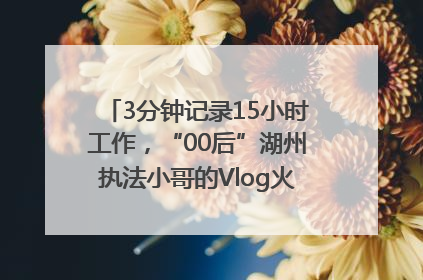 3分钟记录15小时工作，“00后”湖州执法小哥的Vlog火了，还被网友点赞