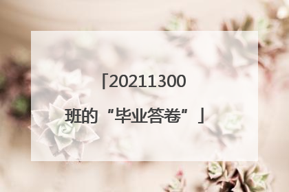 20211300班的“毕业答卷”