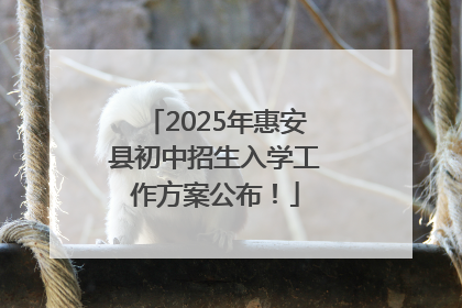 2025年惠安县初中招生入学工作方案公布！