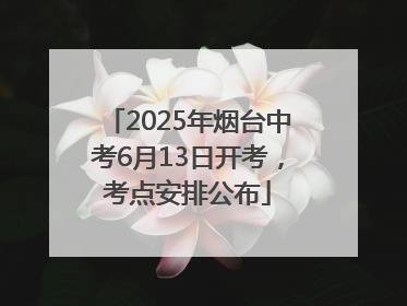 2025年烟台中考6月13日开考，考点安排公布